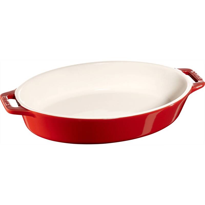 Staub - owalny półmisek ceramiczny 1.1 l, czerwony