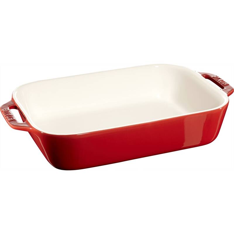 Staub - prostokątny półmisek ceramiczny 2.4 l, czerwony