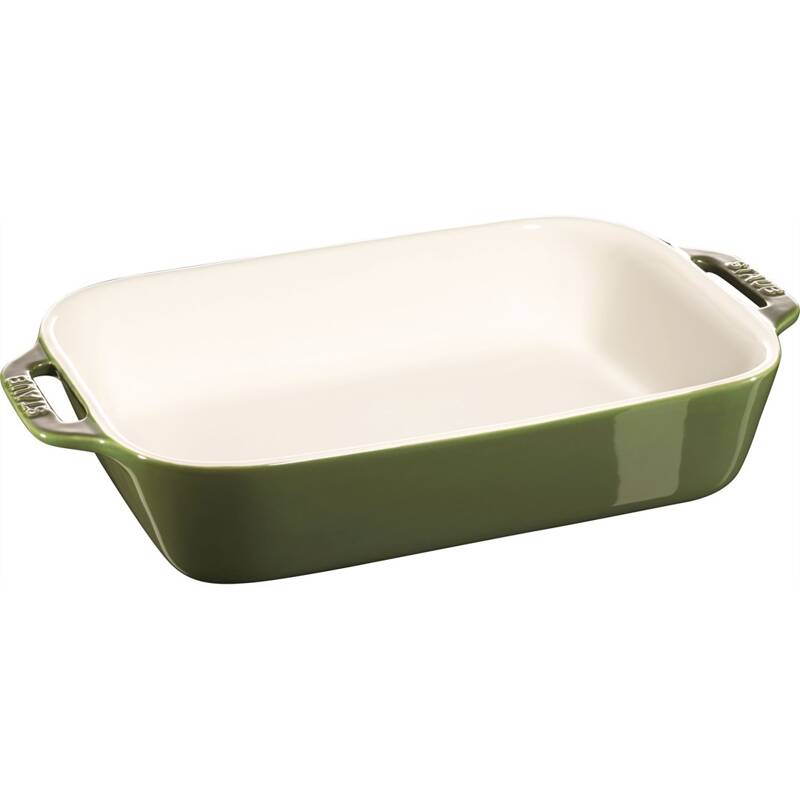 Staub - prostokątny półmisek ceramiczny 2.4 l, zielony