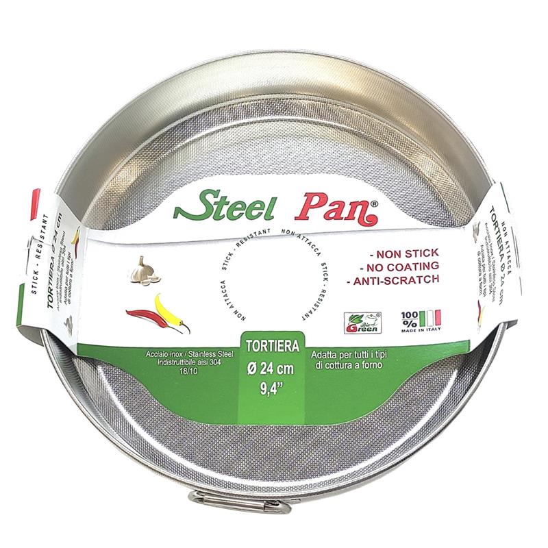 Steel Pan - Forma okrągła do pieczenia stalowa z nieprzywierającą teksturą 24x5 cm
