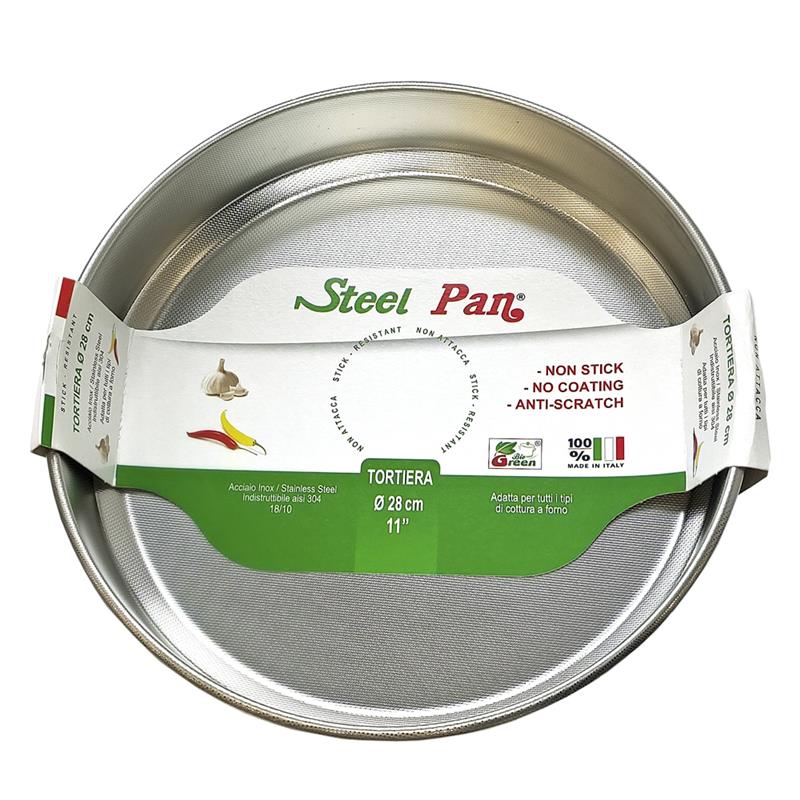 Steel Pan - Forma okrągła do pieczenia stalowa z nieprzywierającą teksturą 28x6 cm