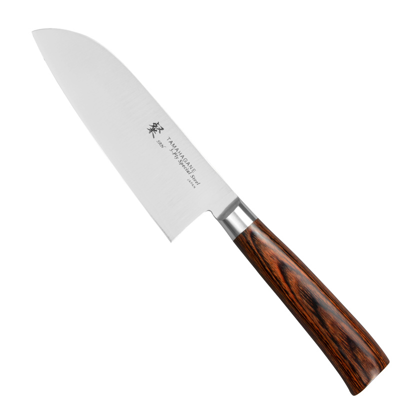 Tamahagane - SAN Brown Nóż Santoku 12cm