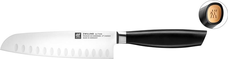 Zwilling - nóż Santoku z rowkami 18 cm złoty mat All * Star