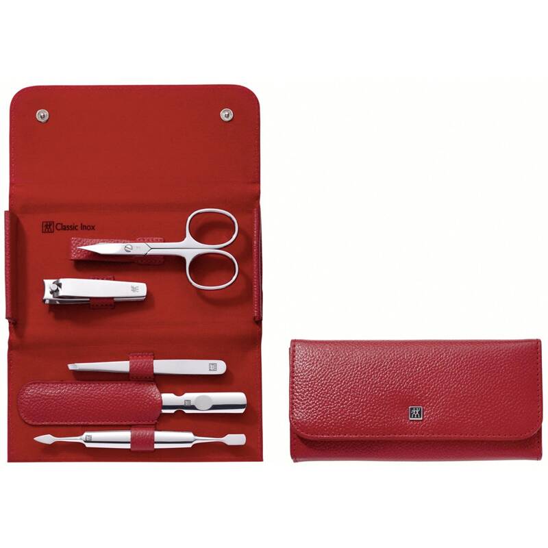 Zwilling - zestaw do manicure - czerwone etui, 5 elementów Classic Inox